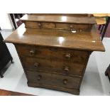 20th cent. Oak dressing chest, three long drawers with two small drawers above.