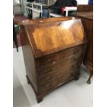 20th cent. Mahogany bureau with fitted interior.