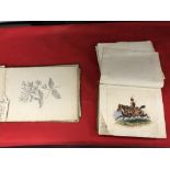 19th cent. Two Victorian sketch books, one with depictions of life during the Franco - Prussian war,