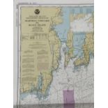 20th cent. Maritime: Navigation charts, Martha's Vineyard, Hudson River, St. Helena Florida,