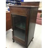 20th cent. Mahogany small glazed music cabinet. 19ins. x 37ins. x 16ins.