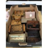 20th cent. Musical and other boxes, various woods & decoration. (13).