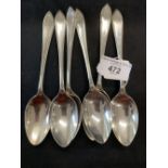 Hallmarked Silver: Dessert spoons, Sheffield, Gibson & Co. x 6. Approx. 8oz.