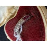 Gold Jewellery: 18k White gold (tested) full eternity diamond, approx 0.50ct. total, and ruby