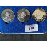 1969 Hallmarked Silver Moon Landing medals, commemorating the first moon landing 999/1000 silver,