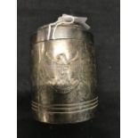 The Thomas E Skidmore Collection: Japanese white metal circular cigarette box, plain decoration