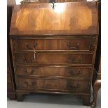 20th cent. Mahogany bureau with fitted interior.