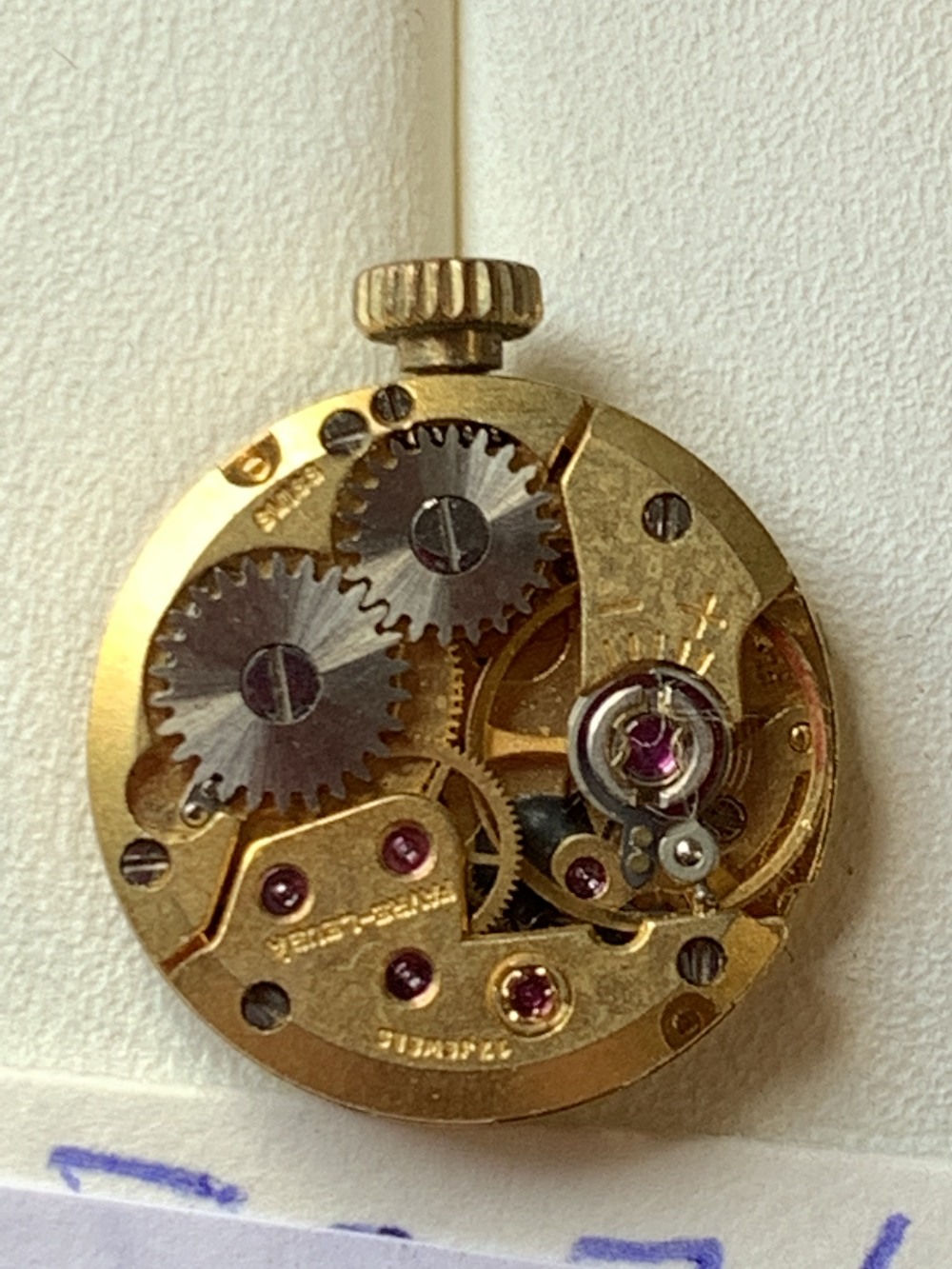 Novelty Jewellery: Favre Leuba watch movements mounted as cufflink on yellow metal, boxed. Watch - Bild 2 aus 2