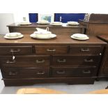 20th cent. Veneered three over four chest of drawers with brass handles. 60ins. x 20ins. x 30ins.