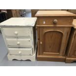 20th cent. Pot cupboard with single drawer 17½ins. x 28ins. x 14ins. plus a 3 drawer bedside chest