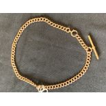 Jewellery: 9ct gold fob chain. 39gms.