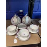 Ceramics: c1820 Wedgwood tea ware cups x 5, saucers x 6. Saucers with impressed mark Wedgwood and