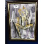 B Phil, acrylic study of a nude. Monogrammed lower right. Framed and glazed. 8ins. x 11½ins.