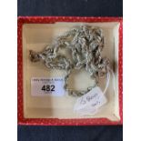 Jewellery: White metal rope twist necklace, stamped 925. Length 29ins. 2½oz.