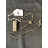 Hallmarked Silver: Ingot pendant and chain. 1oz.