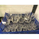 The Thomas E Skidmore Collection: 20th cent. Drinking glasses - cut bowls wine x 11, sherry x 15 (