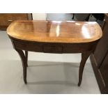 19th cent. Mahogany card table, inlaid with boxwood and ebony on splayed supports.