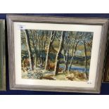 Welsh School: Oils, 'Welsh Mountain landscape in Winter', unsigned. Framed and glazed 13½ins. x