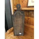 18th cent. Oak hanging candle box.
