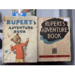 Children's Books: Rupert the Bear, Rupert's Adventure Book published 1940, cover and back in good