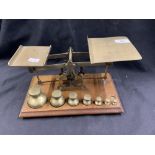 Postal: Set of Victorian postal scales with seven weights.