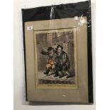 James Gilray coloured engraving 'Pillars of the Constitution'. Mounted. 10ins. x 14ins.