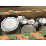 19th cent. Ceramics: Royal Worcester Grainger, pattern no 3466 part tea set. Tea cups x 11,