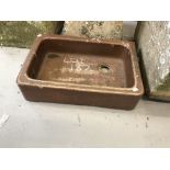 Gardenalia: 19th cent. Ironstone Belfast style sink. 24ins. x 16ins.