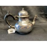 Hallmarked Silver: Britannia Standard, Queen Anne teapot of squat baluster form with domed lid,