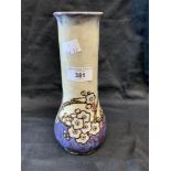 Royal Doulton: Lambeth cherry blossom, long neck, vase by Eliza Simmance No 403. Impressed Doulton