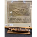 Maritime: Treen lifeboat made from the wreck wood of HMS Eurydice which sank on March 24th 1878