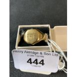 Hallmarked Gold: 18ct. signet ring, Birmingham 1887. 10g.