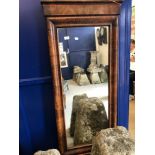19th cent. Flame mahogany wall mounted mirror. 23ins. x 62ins.