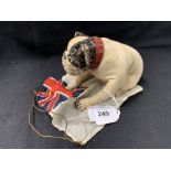 Militaria: Late 19th/early 20th cent. Boer War/WWI fund raising velvet British Bulldog with white