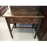 Late 17th/early 18th cent. Oak side table with drawer to front. 28ins. x 18ins.
