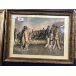 Harold Hope Read 1881-1959 watercolour 'Beach Promenade Skit', unsigned. Framed and glazed 12ins.