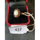 Gold Jewellery: 9ct. yellow gold (tested) opal and ruby cluster ring 4.5gms.