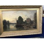 Walter G. Reynolds 1859 - 1888. Oil on canvas 'Richmond', signed and dated 1884 lower right. Gilt