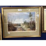 Jean Williams: Pastel 'Autumn at Seagry', signed lower right. Framed and glazed. 14ins. x 9½ins.