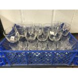 The Thomas E Skidmore Collection: 20th cent. Drinking glasses - cut bowls wine x 11, sherry x 15 (