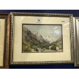 Thomas Ender: Watercolour Alpine study, signed lower right Thom. Ender. Framed and glazed. 9½ins x