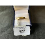 Hallmarked Gold Jewellery: 22ct. Wedding band. 6g.