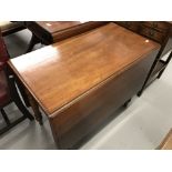 19th cent. Mahogany drop flap table. When extended 54ins. x 28½ins. x 35ins and 18¾ins. when