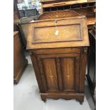 20th cent. Walnut drop front bureau, single door cupboard, inlaid decoration. 21½ins. x 41ins. x