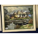 20th cent. Van Dunchen: Oil, expressionist study of a Hamlet, signed lower left. Framed and glazed