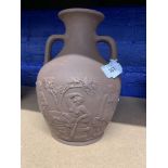 19th cent. Terracotta Greek Revival: Wilhelm Schiller & Son Portland vase, modelled after