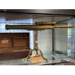 Scientific Instruments: Dollond of London 3½ins brass tabletop library telescope, with tripod and