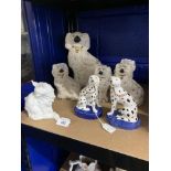 20th cent. Ceramics: Beswick Comfort Dogs 4½ins, Royal Doulton 10ins, Zanolli Dalmatian Dogs on oval