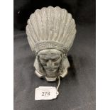 Automobilia: Guy Indian Chief radiator cap 'Feathers in our Cap'. Height 4ins.