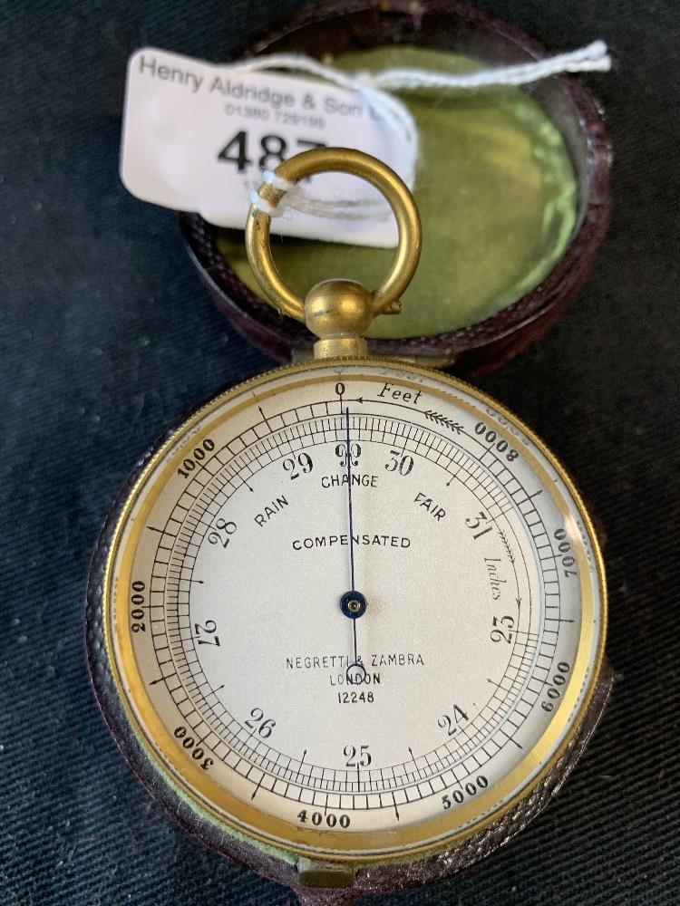 Scientific Instruments: WWI period pocket compensated barometer/altimeter by Negretti & Zambra of